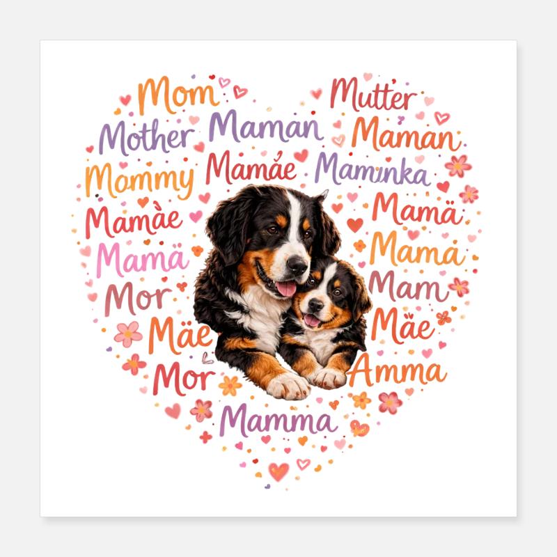 Berner Sennenhund Mama – Muttertag Hundeliebe Poster 40x40 cm