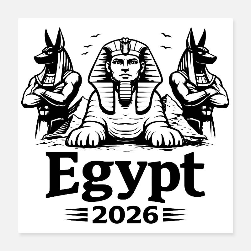 Sphinx Anubis Egypt 2026 Mystik Poster 40x40 cm