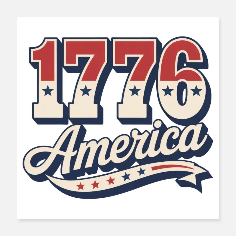 Amérique de 1776 Poster 40 x 40 cm
