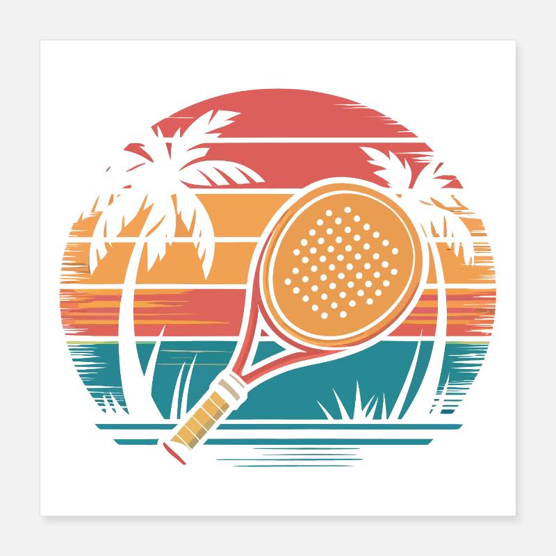 Padel Sunset Poster 40x40 cm