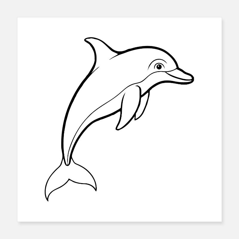 Delfin Poster 40x40 cm