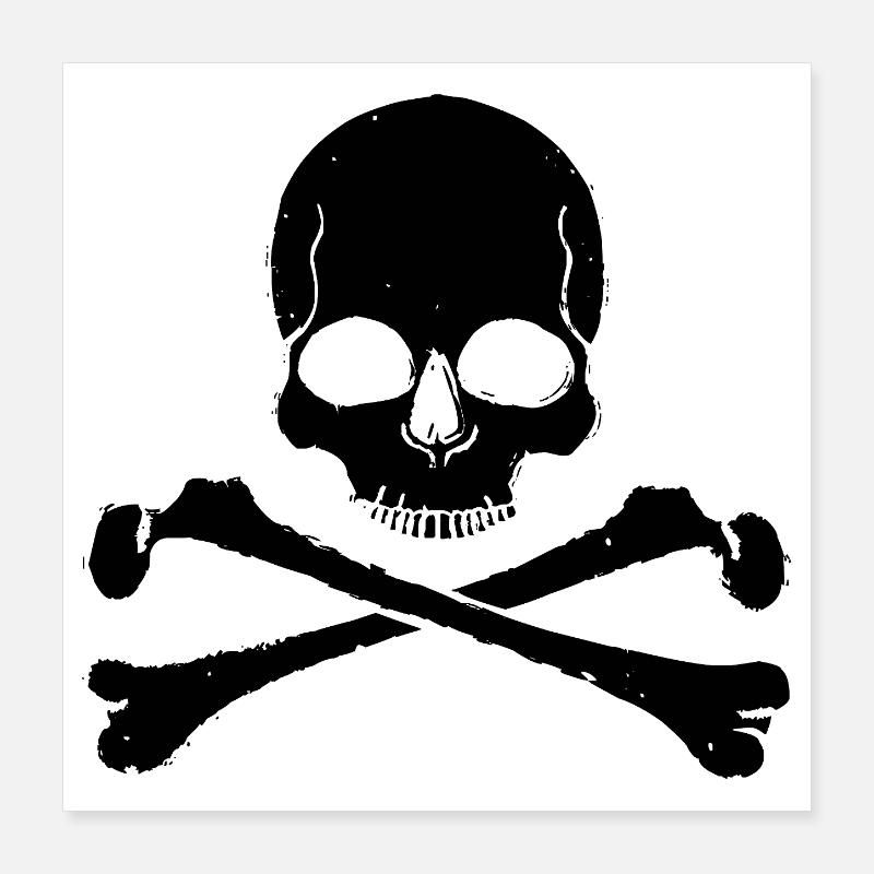 Skull Crossbones Pirate Rocker Look Poster 16" x 16" (40x40 cm)