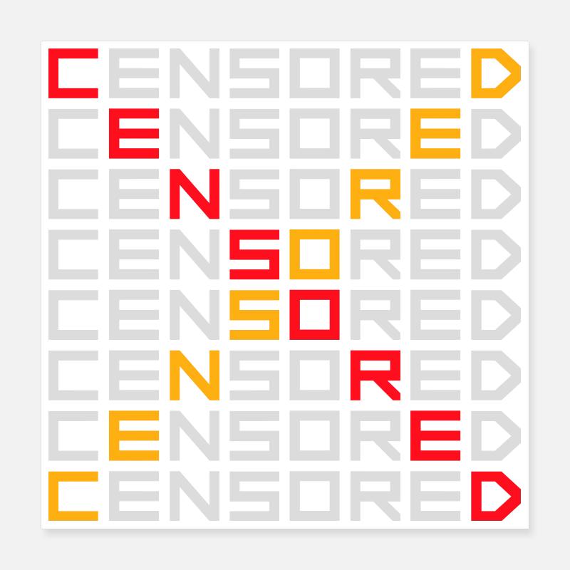 Déclaration drôle censurée Logo de la liberté Poster 40 x 40 cm