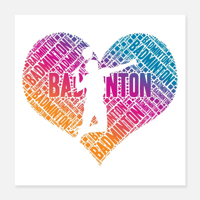 Badminton Poster 40 x 40 cm