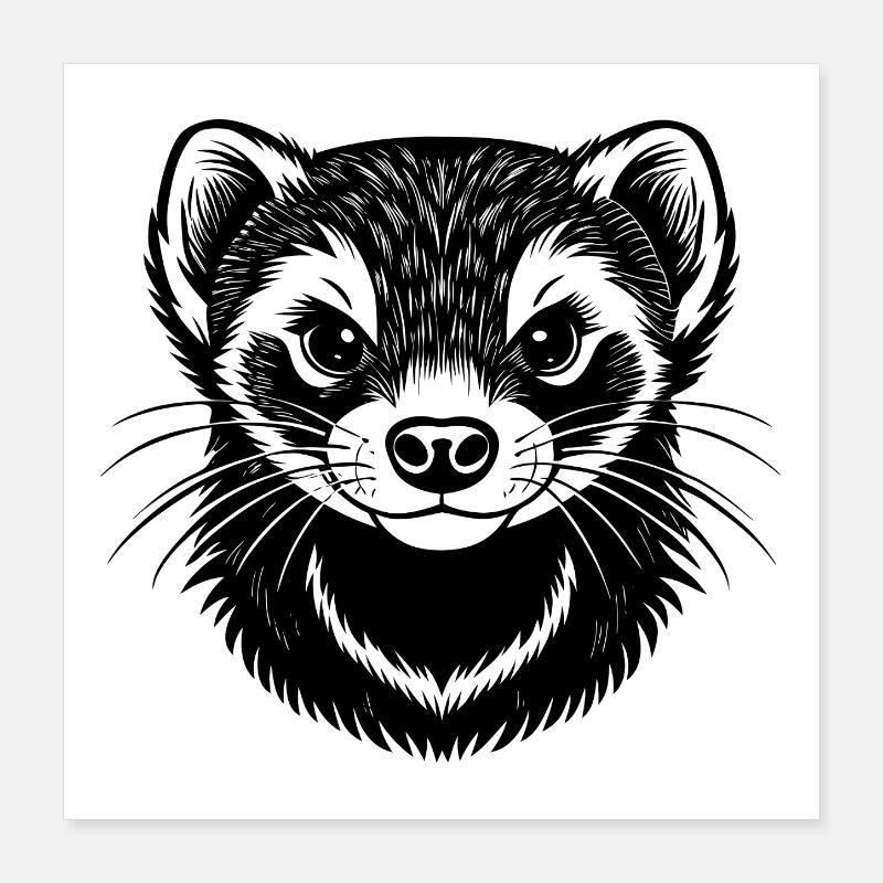 Frettchen Poster 40x40 cm