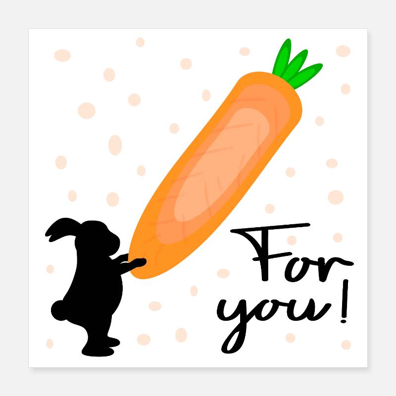 Easter Bunny Carrot Poster 16" x 16" (40x40 cm)