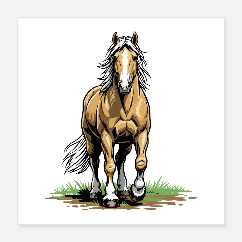 Palomino de Face Horse Equestrian Elegance Chic Poster 16" x 16" (40x40 cm)