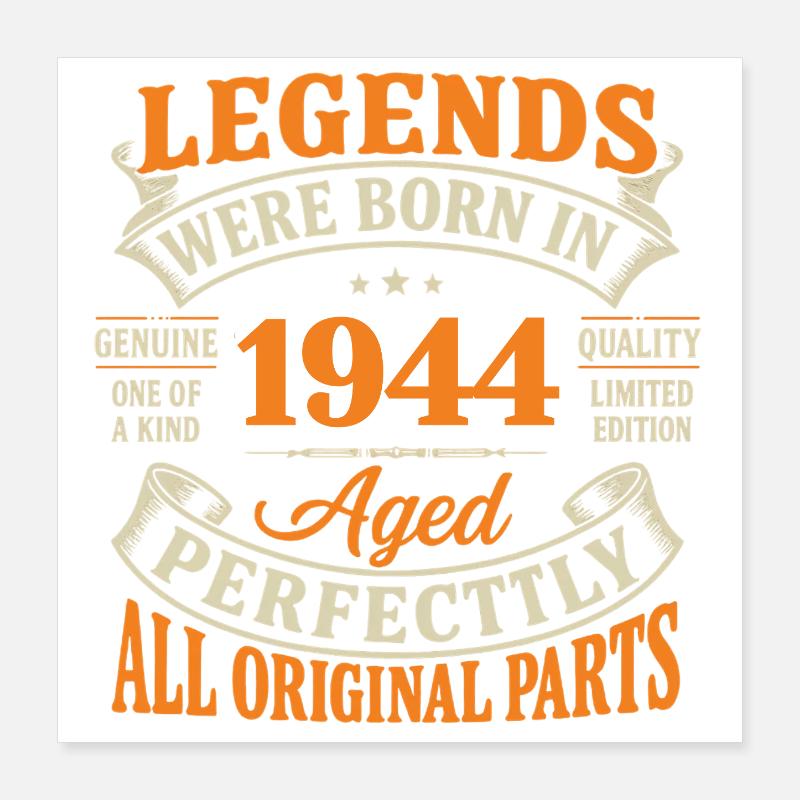 Légendes 1944: Âgé Parfaitement Poster 40 x 40 cm