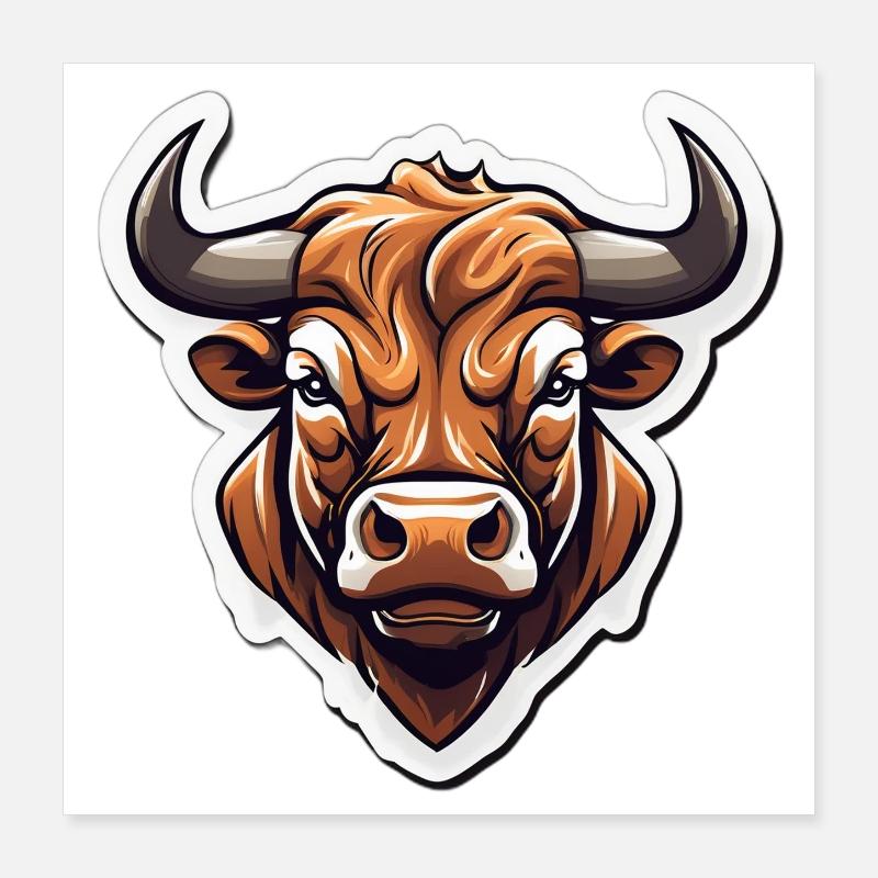 Expressive Taurus Stylized Logo Poster 16" x 16" (40x40 cm)