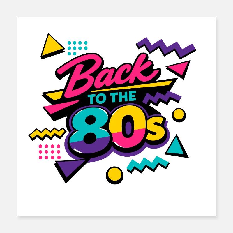 Back to the 80s Neon Retro Poster 40x40 cm