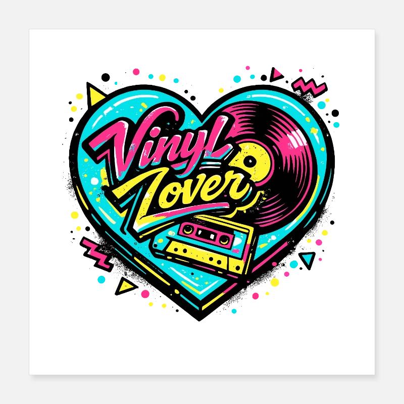 Vinyl Heart Neon Poster 16" x 16" (40x40 cm)