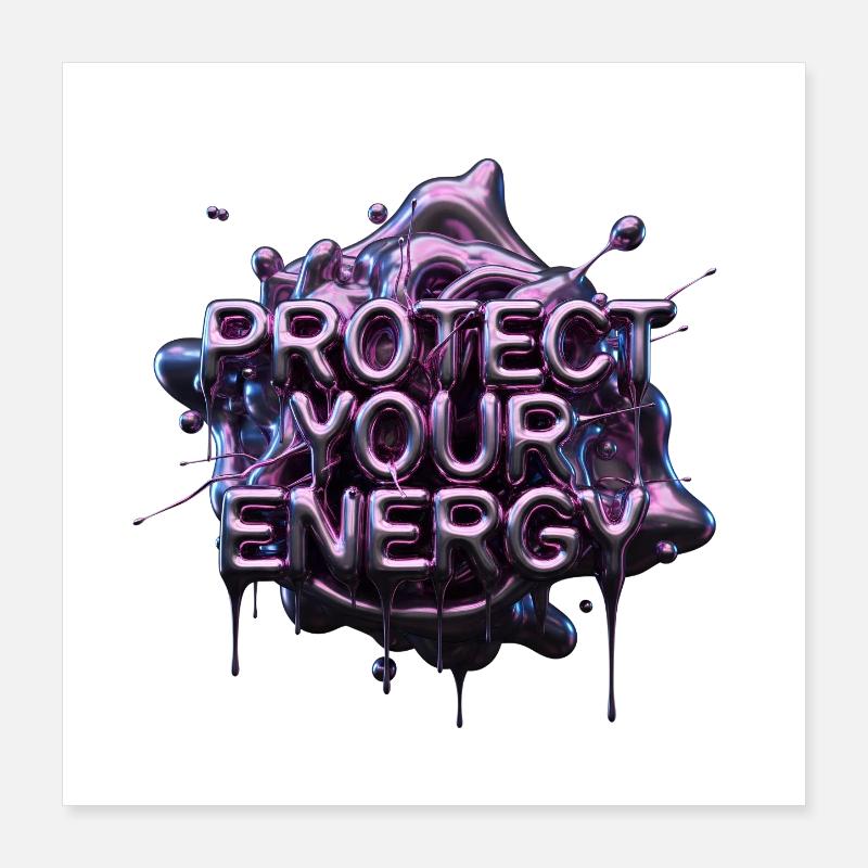 Protect Your Energy 3D Schrift Poster 40x40 cm