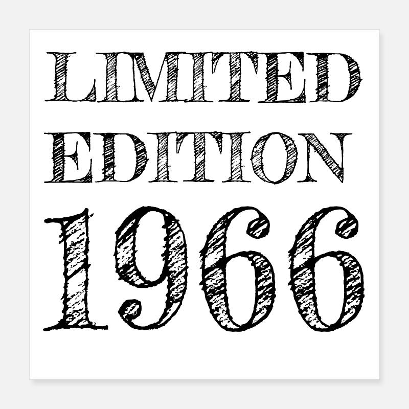 1966 Année de naissance Poster 40 x 40 cm