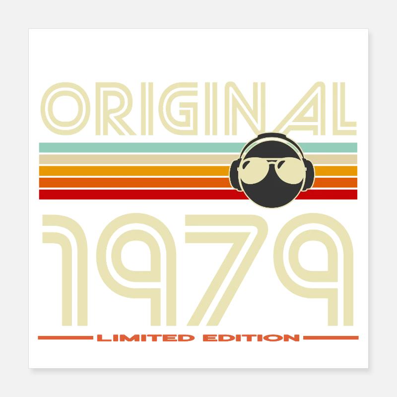 Original 1979 Retro Stripes Tee Poster 40 x 40 cm