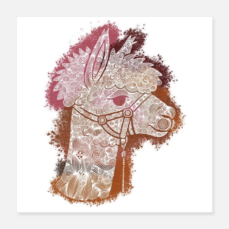 Zentangle Alpaca Poster 16" x 16" (40x40 cm)