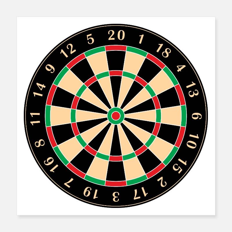 Dartscheibe Poster 40x40 cm