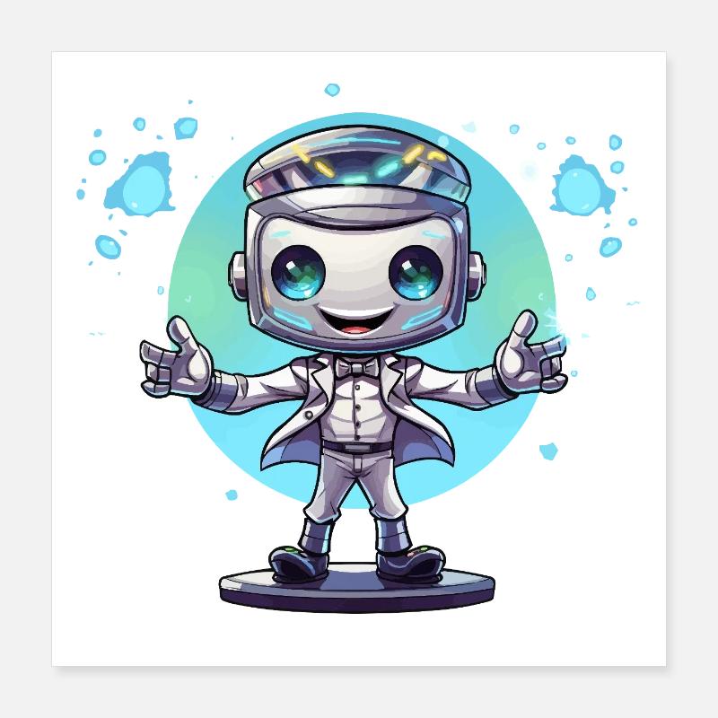 Petit robot spatial en combinaison Poster 40 x 40 cm