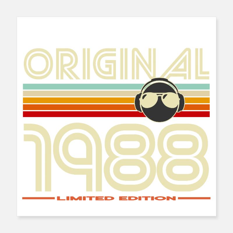 Original 1988 Édition Limitée Retro Poster 40 x 40 cm