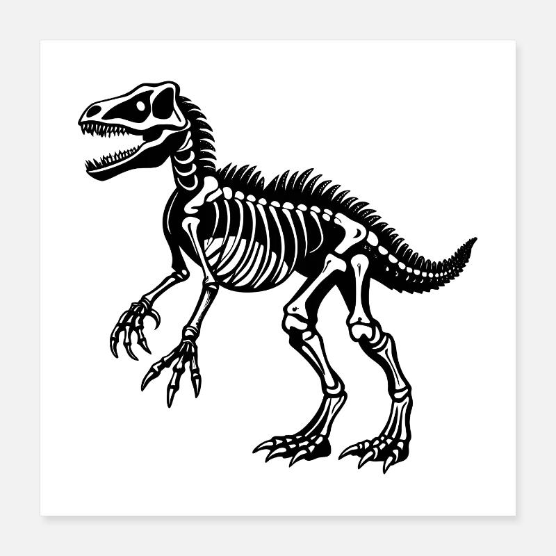 Dinosaur skeleton Poster 16" x 16" (40x40 cm)