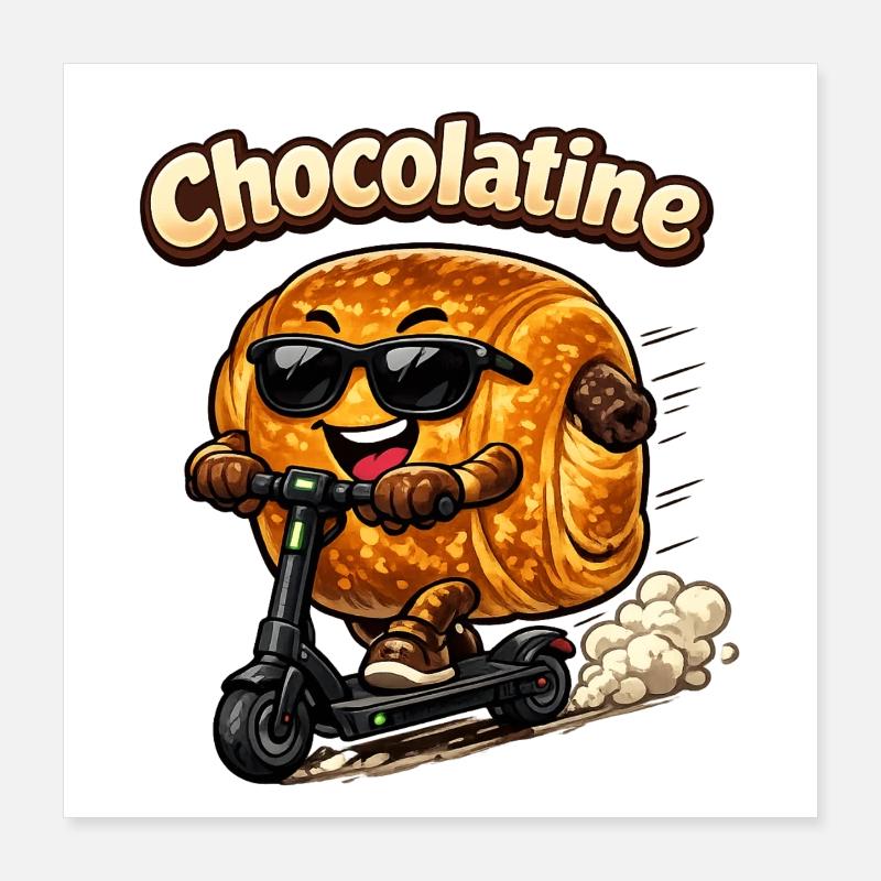 Chocolatine scooters Poster 16" x 16" (40x40 cm)