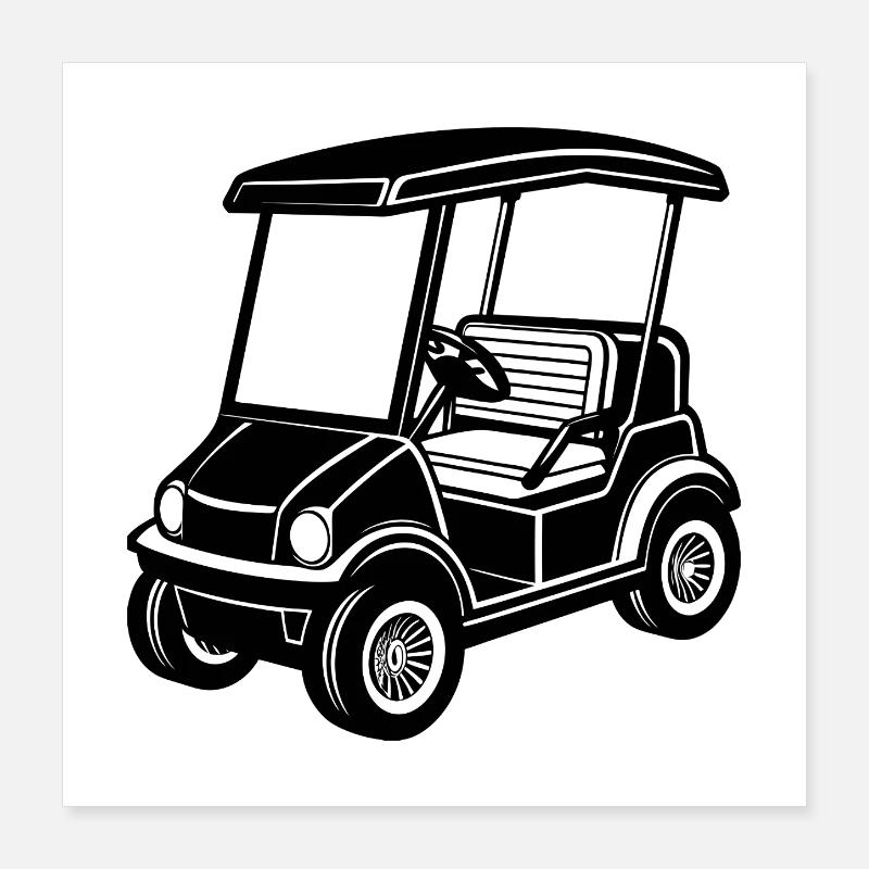 Voiturettes de golf Poster 40 x 40 cm