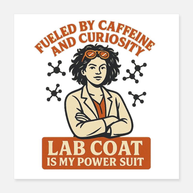 Laborkittel Power-Suit Kaffee Poster 40x40 cm