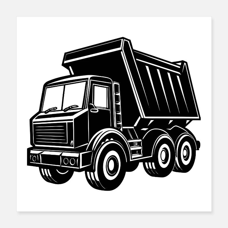 Camion-benne Poster 40 x 40 cm