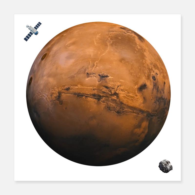 Planet Mars Poster 16" x 16" (40x40 cm)
