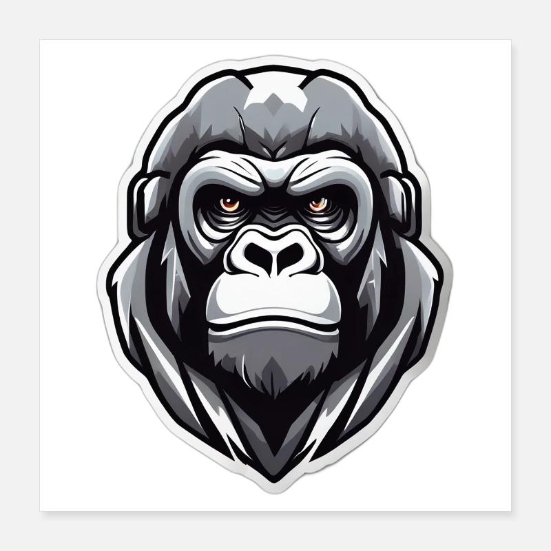 Gorille guerrier graphique Poster 40 x 40 cm