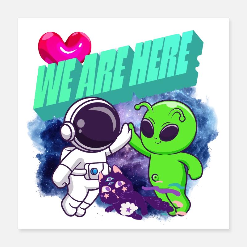We Are Here Crew - Série animée Alien Poster 40 x 40 cm