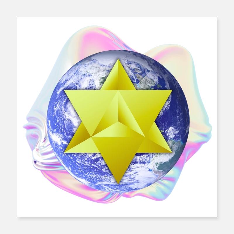 Surreale Merkaba-Erde Poster 40x40 cm