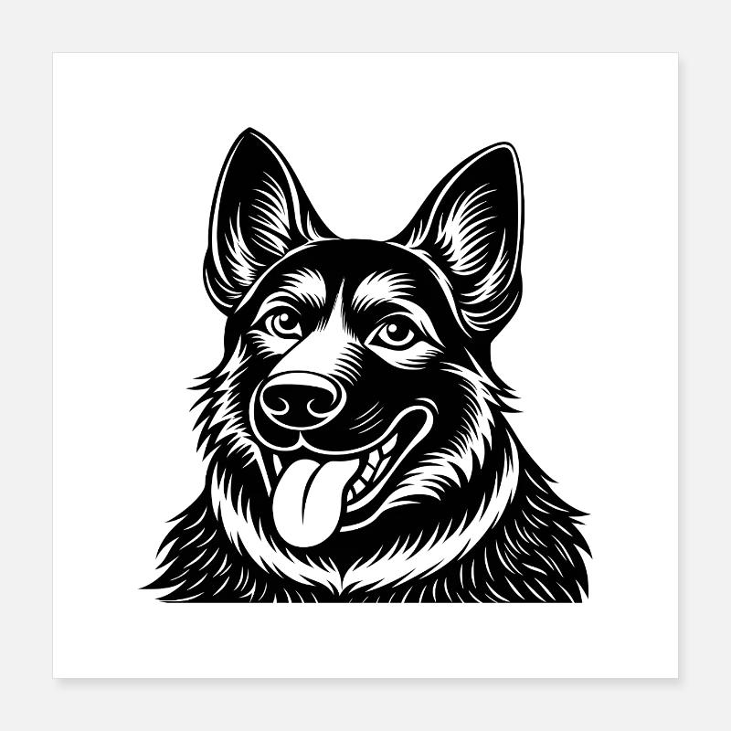 German Shepherd Poster 16" x 16" (40x40 cm)