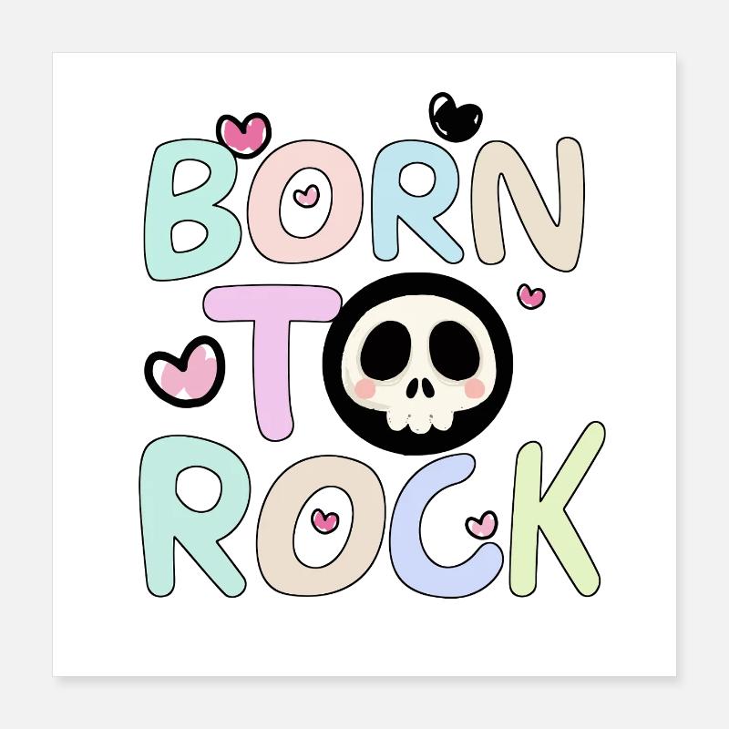 Né dans le Rock Rainbow Poster 40 x 40 cm