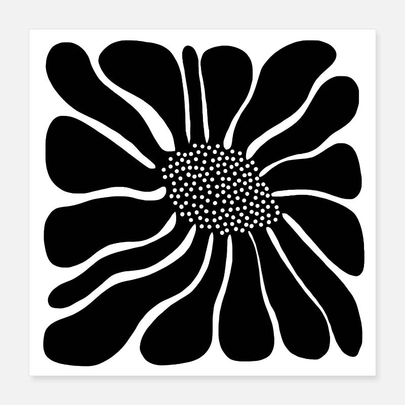 Fetter abstrakter Retro-Bloom Poster 40x40 cm