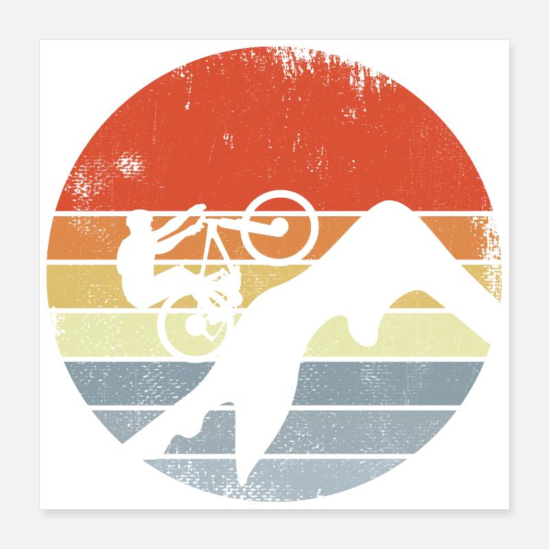 Dessin vintage de VTT Poster 40 x 40 cm