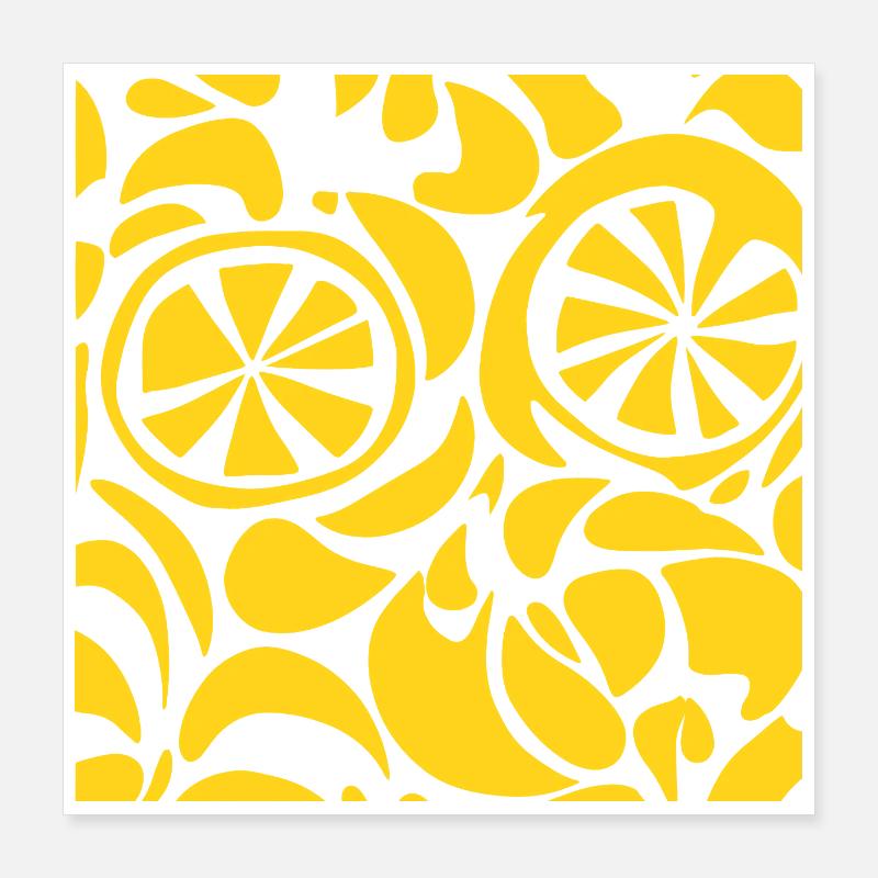 Lemon Pattern Shirt Cute Summer Fruit Aesthetic Poster 40x40 cm