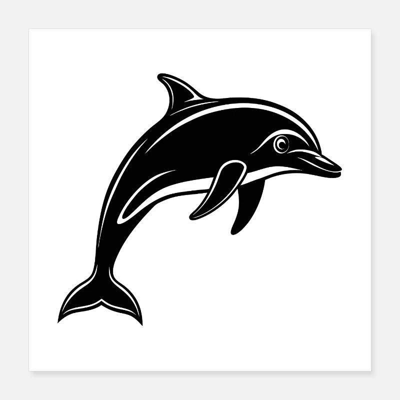Dolphin Poster 16" x 16" (40x40 cm)