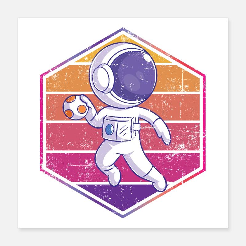 Astronaute de handball Poster 40 x 40 cm