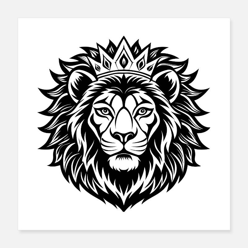 Gekrönter Löwe Poster 40x40 cm