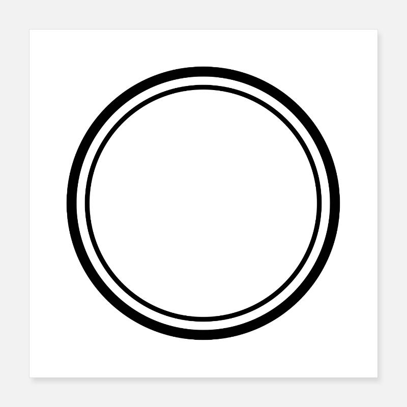Cadre à double cercle Poster 40 x 40 cm