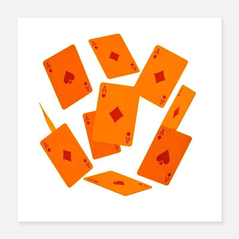 Cartes à jouer As Orange Poster 40 x 40 cm