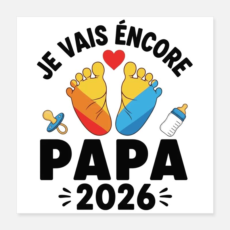 cadeau Encore Papa cette Année Poster 40 x 40 cm
