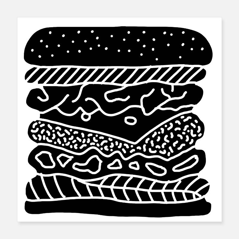 Stacked Burger Poster 40x40 cm