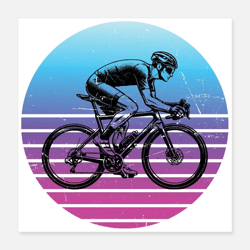 Idée cadeau pour un vélo de route avec vélo de route Poster 40 x 40 cm