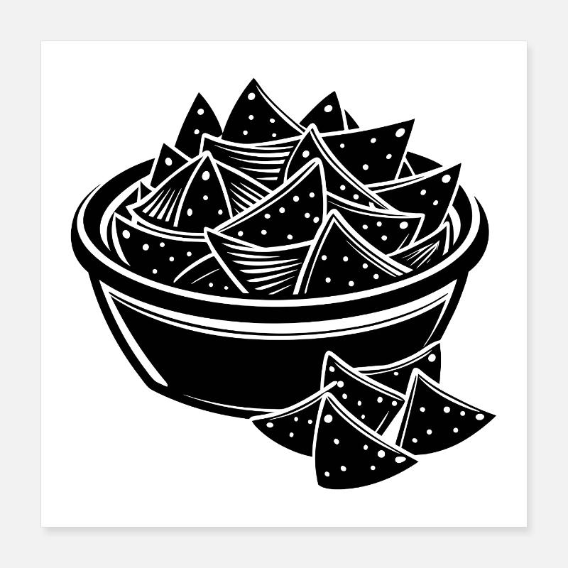 Chips und Dip-Nachos Poster 40x40 cm