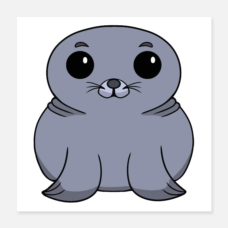 Chibi-Robben Poster 40x40 cm