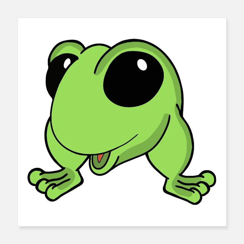 Animé Grenouille Lime : Acclamation Poster 40 x 40 cm