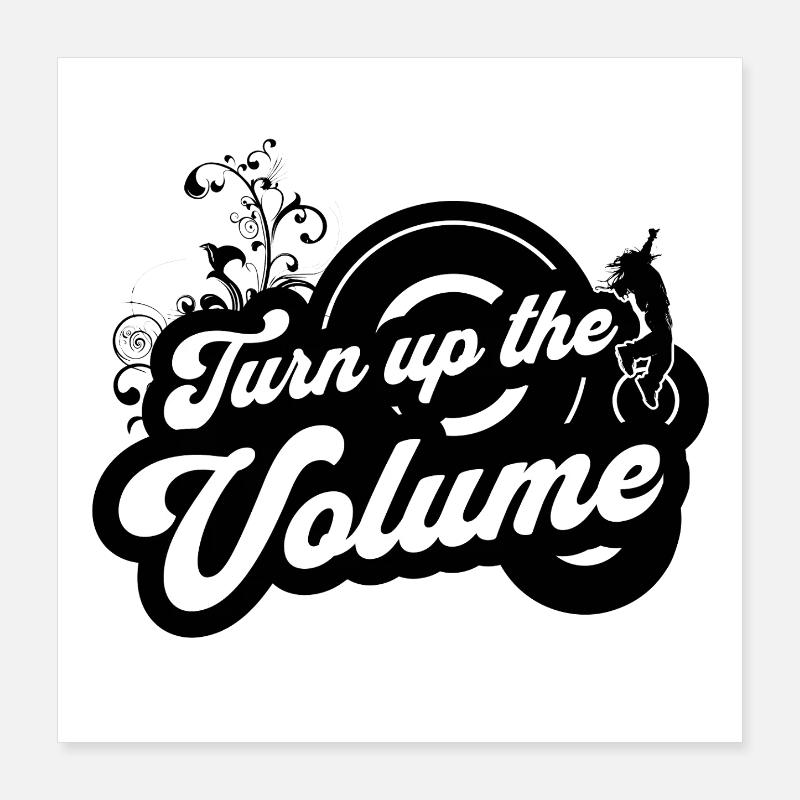 Monter le Volume — Script rétro noir Poster 40 x 40 cm