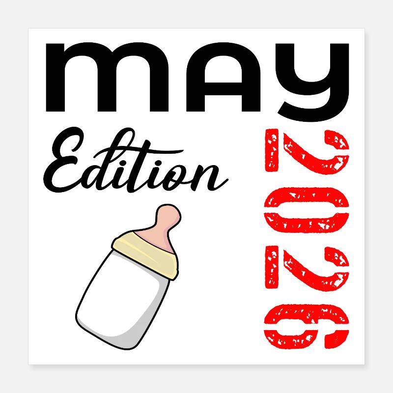 Naissance du bébé en mai 2026 Poster 40 x 40 cm