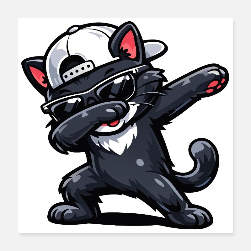 Dabbing Cat Poster 16" x 16" (40x40 cm)